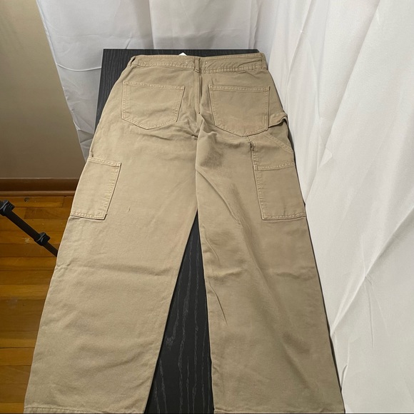 Stradivarius STR Carpenter Jean in Beige Size 6 - Picture 4 of 7